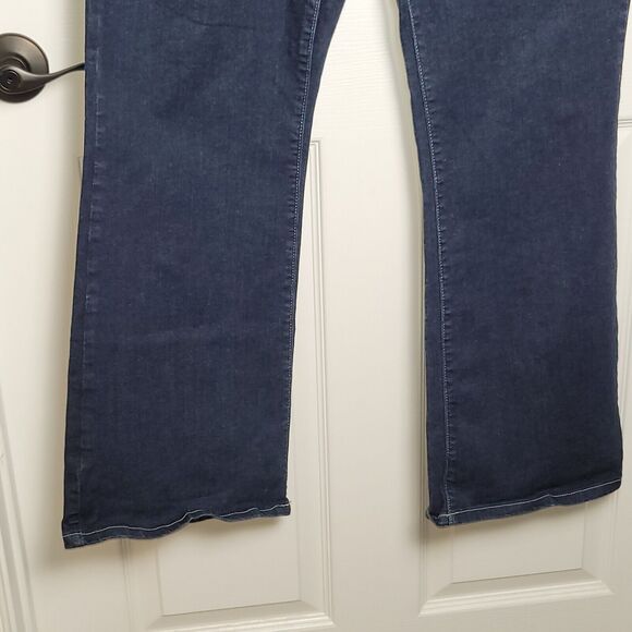 Lane Bryant Jeans Womans 18 Blue Bootcut Dark Wash Demin Contrast Trim Stretch - Picture 4 of 14
